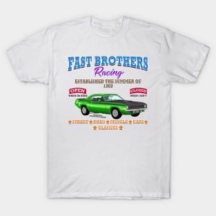 Fast Brothers Racing Muscle Car Garage Novelty Gift T-Shirt